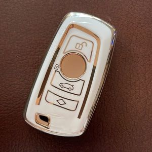 BMW Key fob Cover | Light Cream & Gold